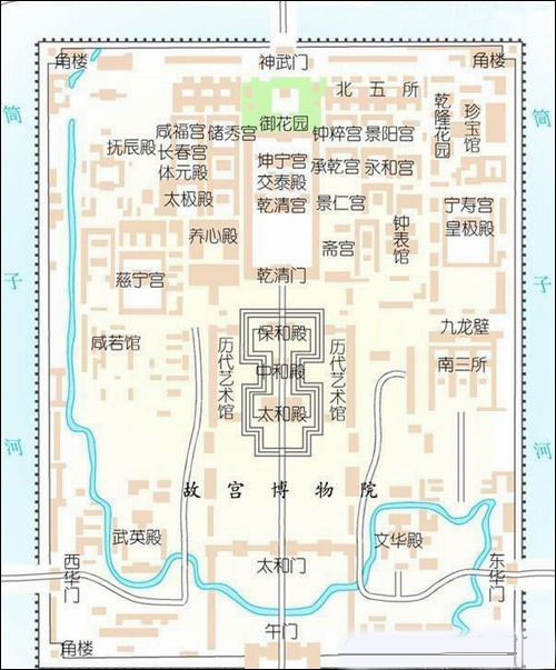 南京明故宫游览手绘图